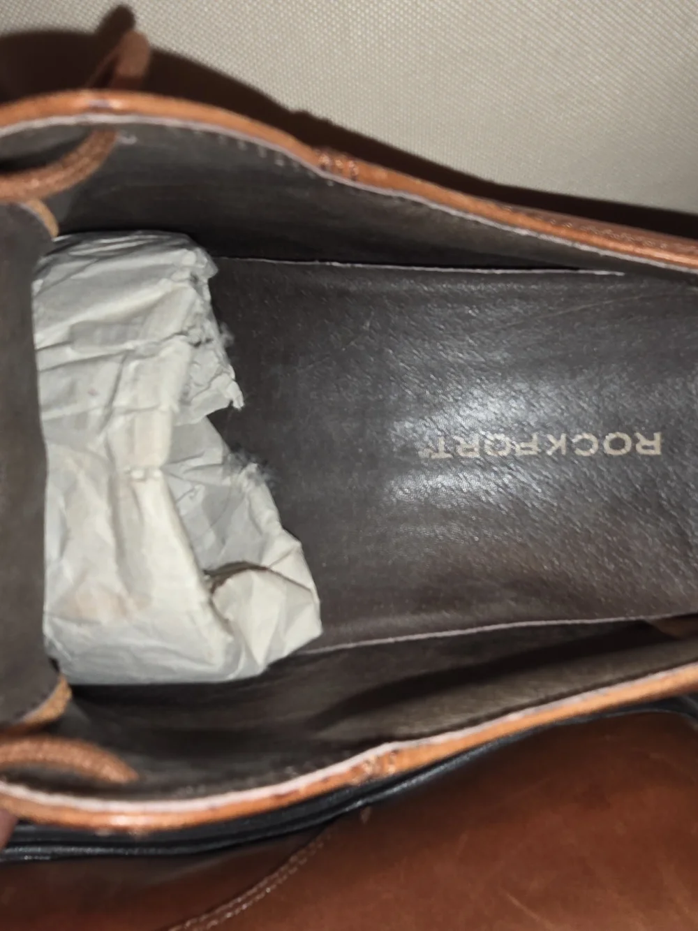 Rockport Men's Cognac Brown Leather Lace-Up Oxfords